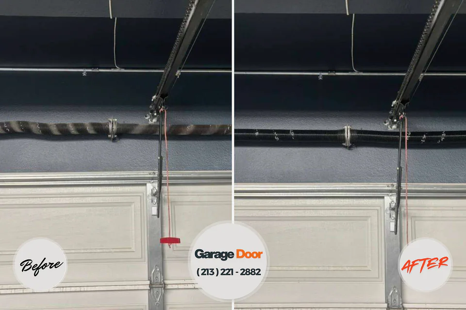 Before and after: garage door repair La Fayette, AL